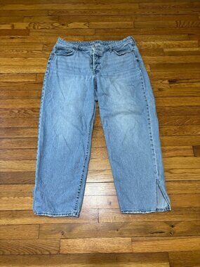 Old Navy Womens OG Loose Jeans Size 18 Blue High Rise Blue Button Fly Denim